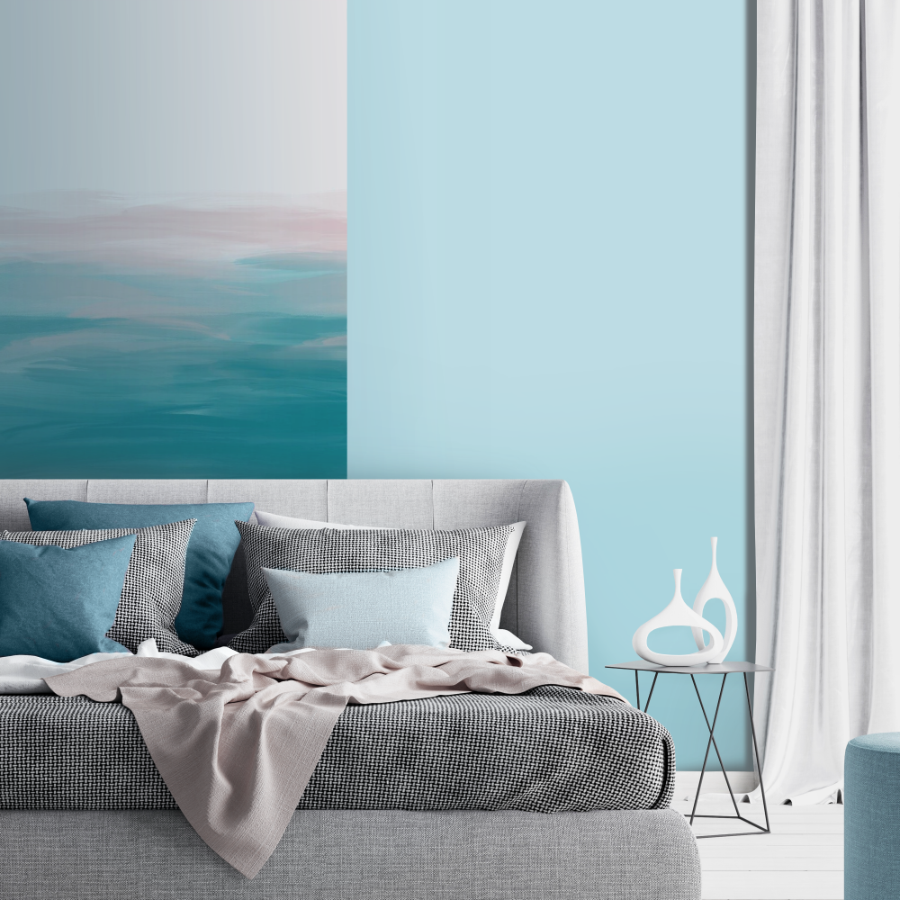 Pastel Blue Wall Paint Color Interior Ideas by Noroo Paint Products & Service in Singapore