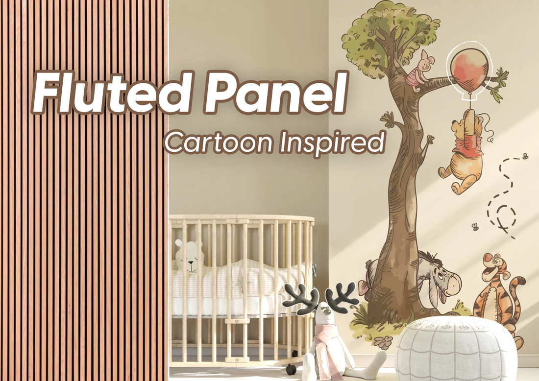 Fluted Panel Wood Flair: Cartoon-Inspired Color Combos for Kid area